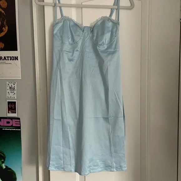 Princess Polly | Dresses | Princess Polly Blue Satin Dress | Poshmark